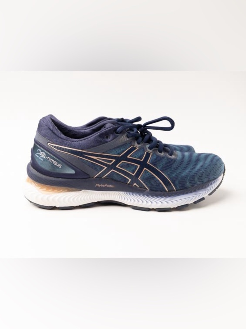 Asics Gel Nimbus Navy and White Women’s Running Sneakers